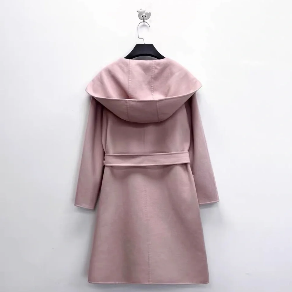 Authentic Women's Pink Belted Coat - Picture 2 of 6